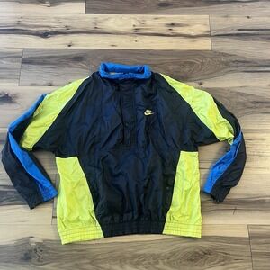 VTG Nike Jacket Mens M Windbreaker 80s Full Zip Colorblock Swoosh Zip Up‎